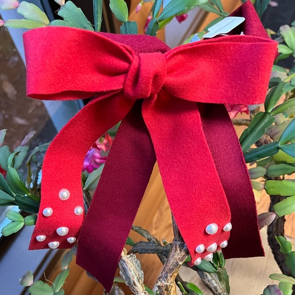 Embellished Felt Hair Bows, Set of Two - Wine - NWT - Picture 5 of 16